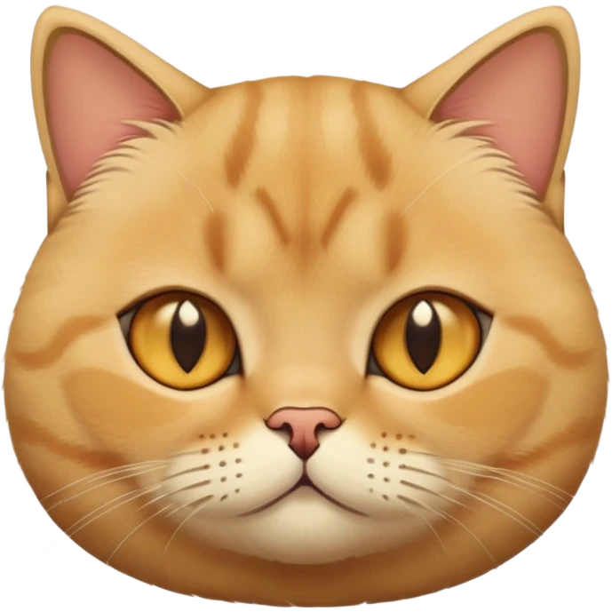 Golden British shorthair cat with round face and plush fur emoji