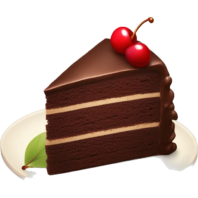 Chocolate cake with cherry  emoji