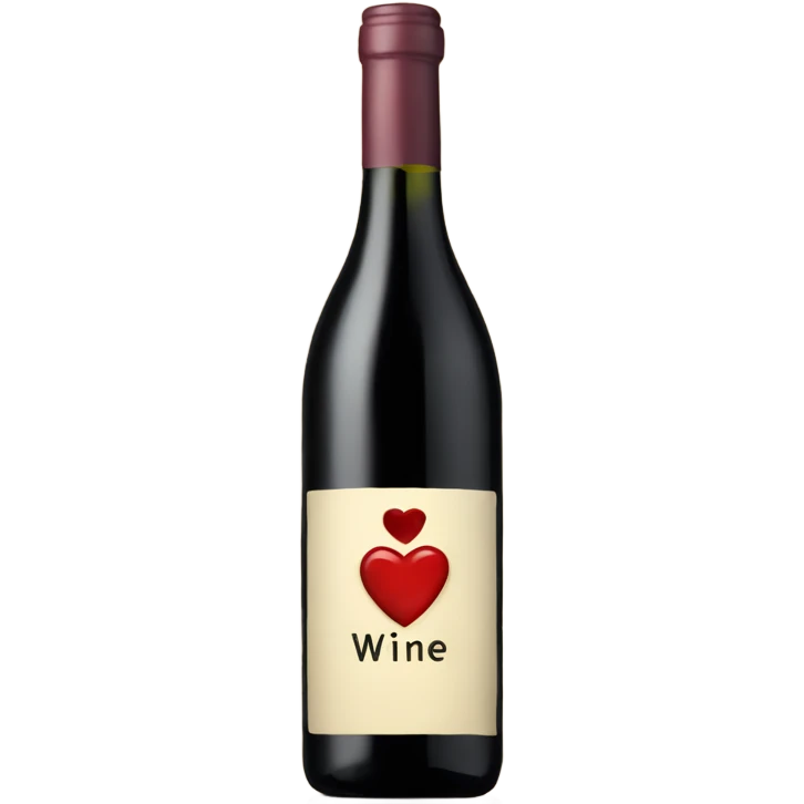 Wine with heart label emoji