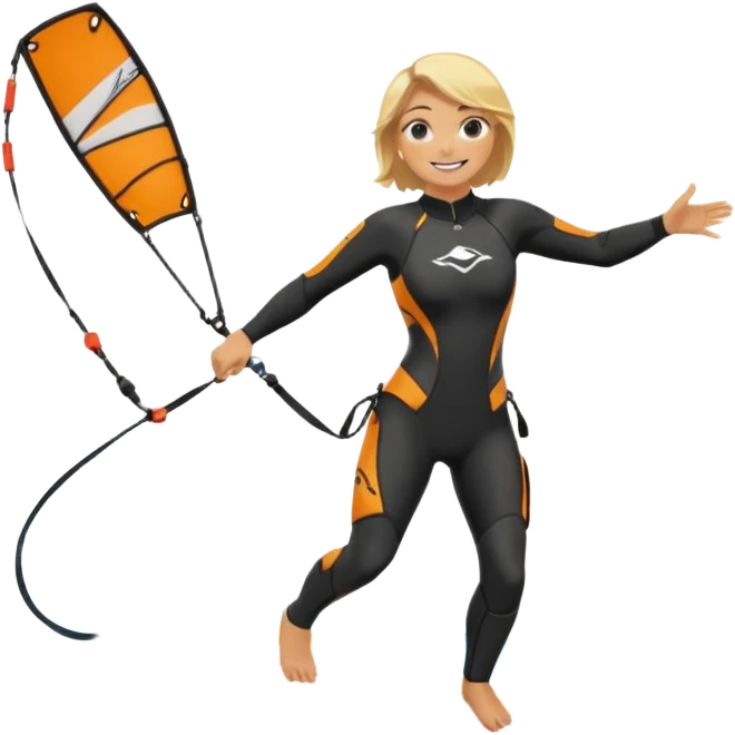 Kitesurfing blond ladie emoji