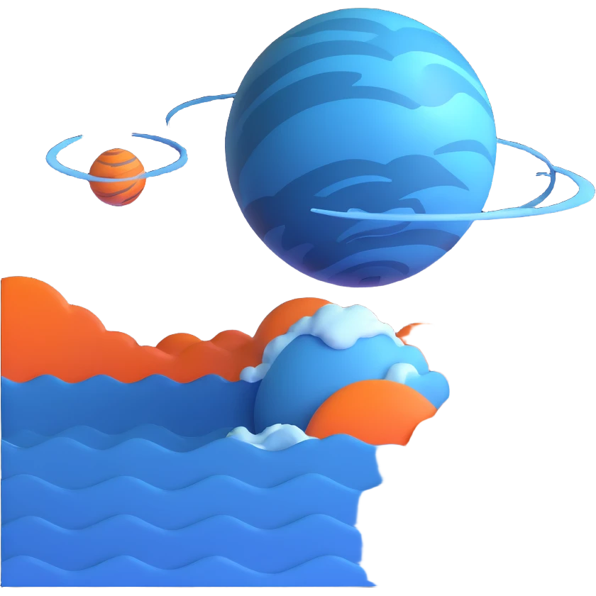 deep blue Neptune planet with storms emoji