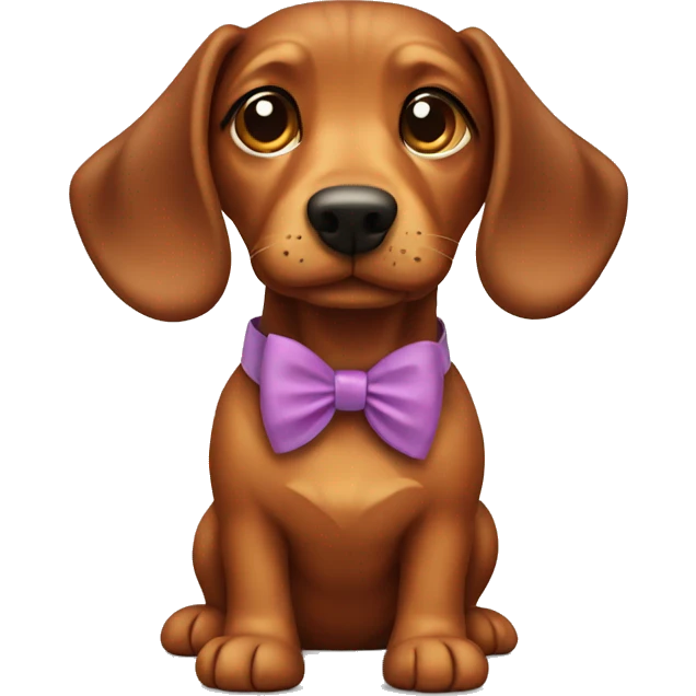 teckel dog with bow emoji