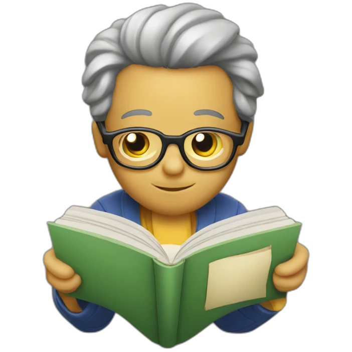 Dock wearing glasses and Reading a book emoji