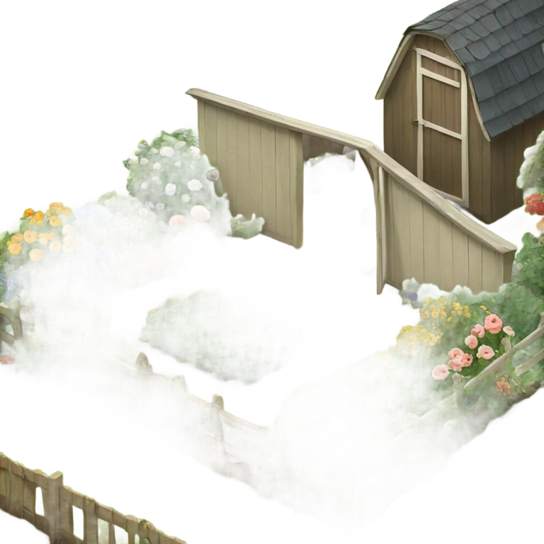 Garden with shed  emoji