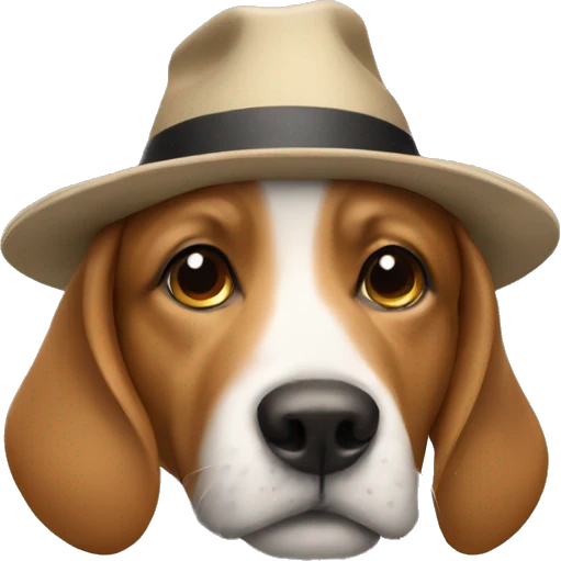 Dog with hat emoji