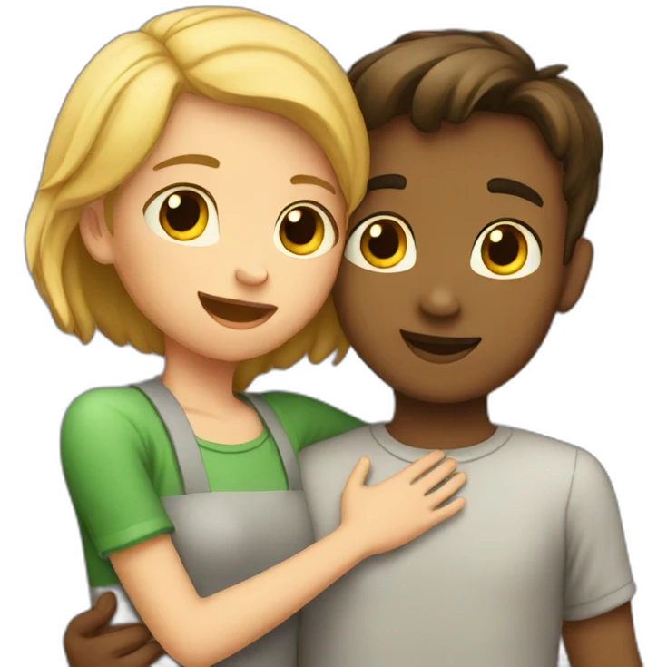 boy and girl huging emoji