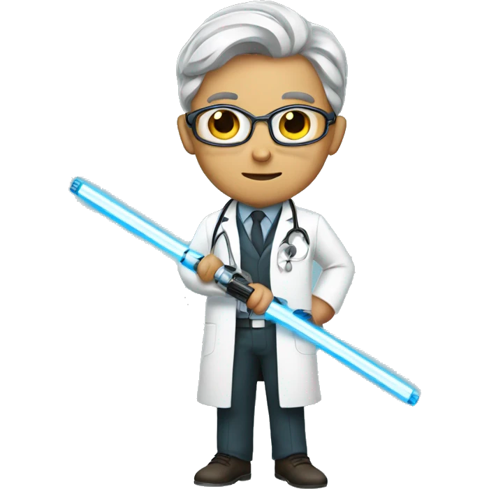 doctor with a lightsaber emoji