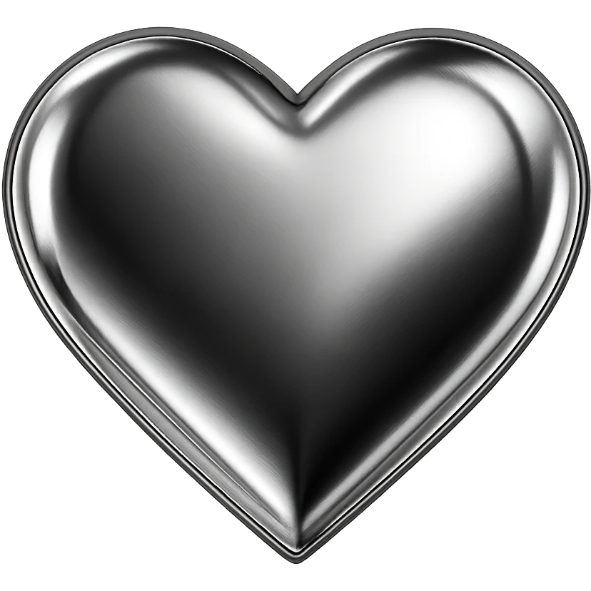 chrome style icon of a heart emoji