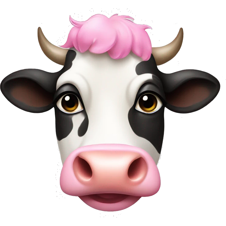A cow with pink lips emoji