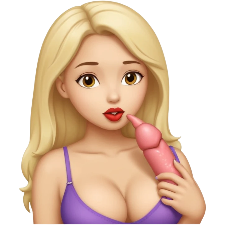 Sexy slim fully nude girl big boobs kissing penis emoji