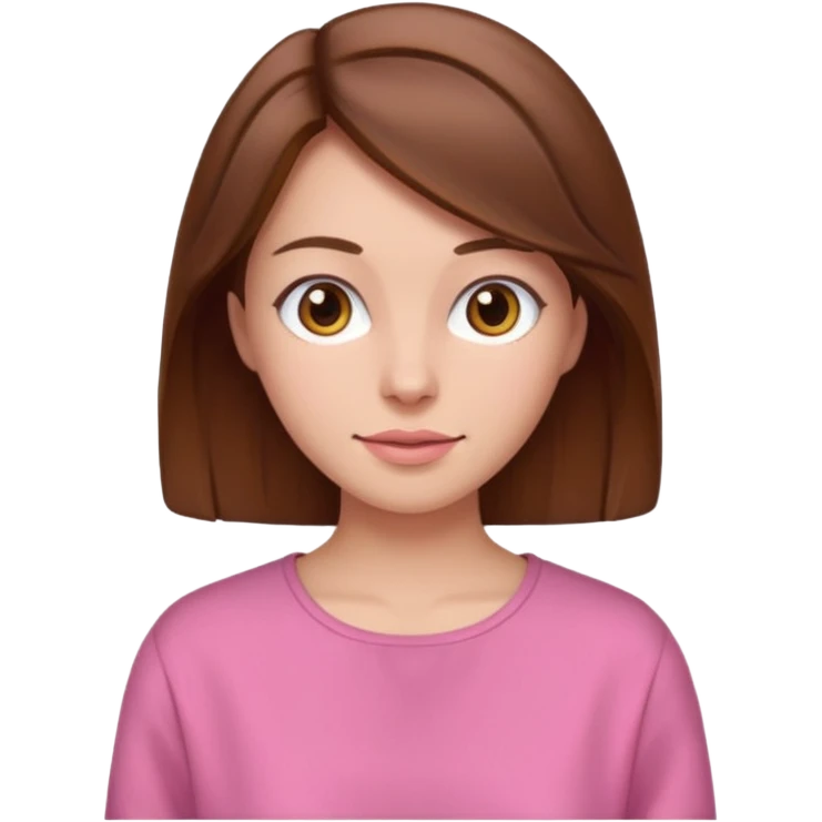 woman casual pink cloth brown hair  emoji