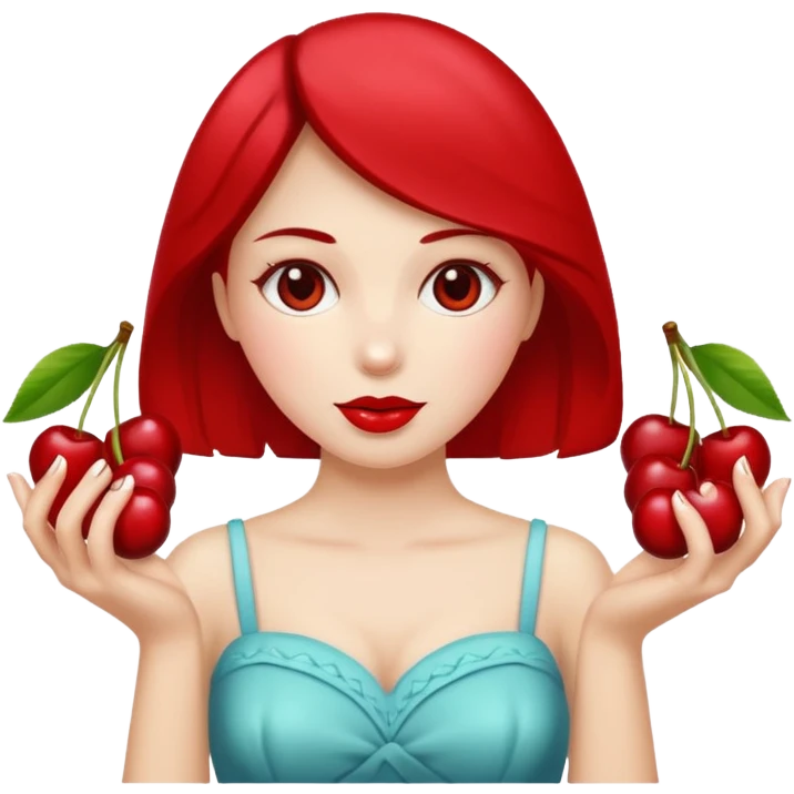 Makea woman with big cherries emoji