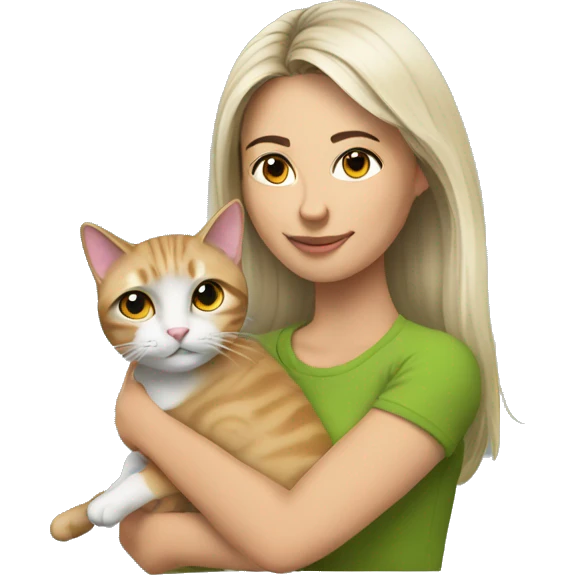 My wife with a cat emoji