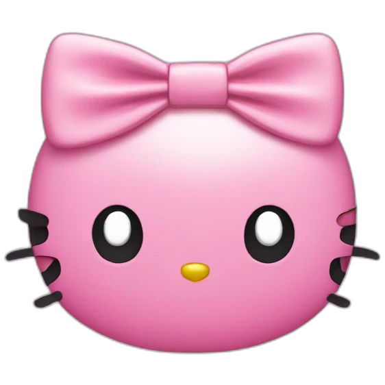 Hello Kitty noeud rose emoji