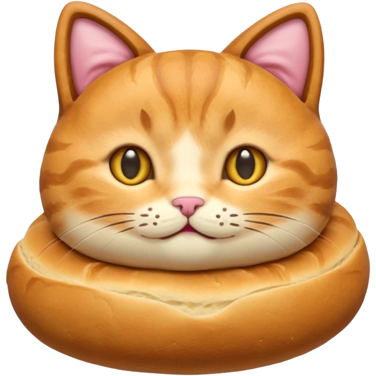 Cute cat shaped bread emoji