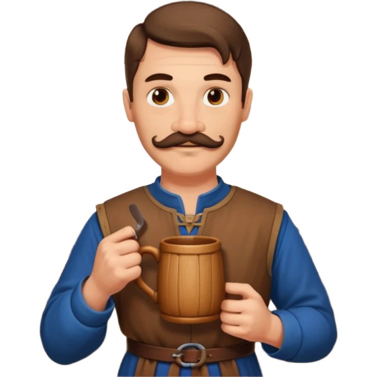 Medieval Man with a moustach in a tavern emoji