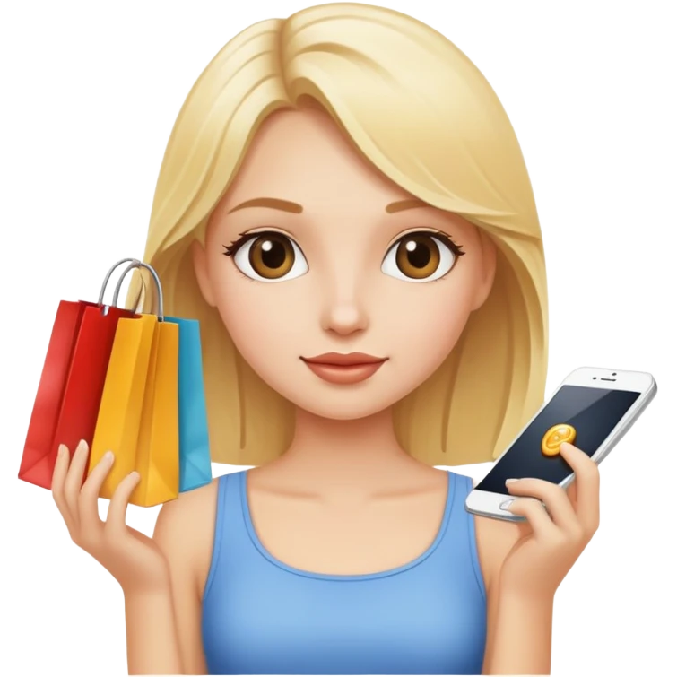 shopping blonde girl emoji