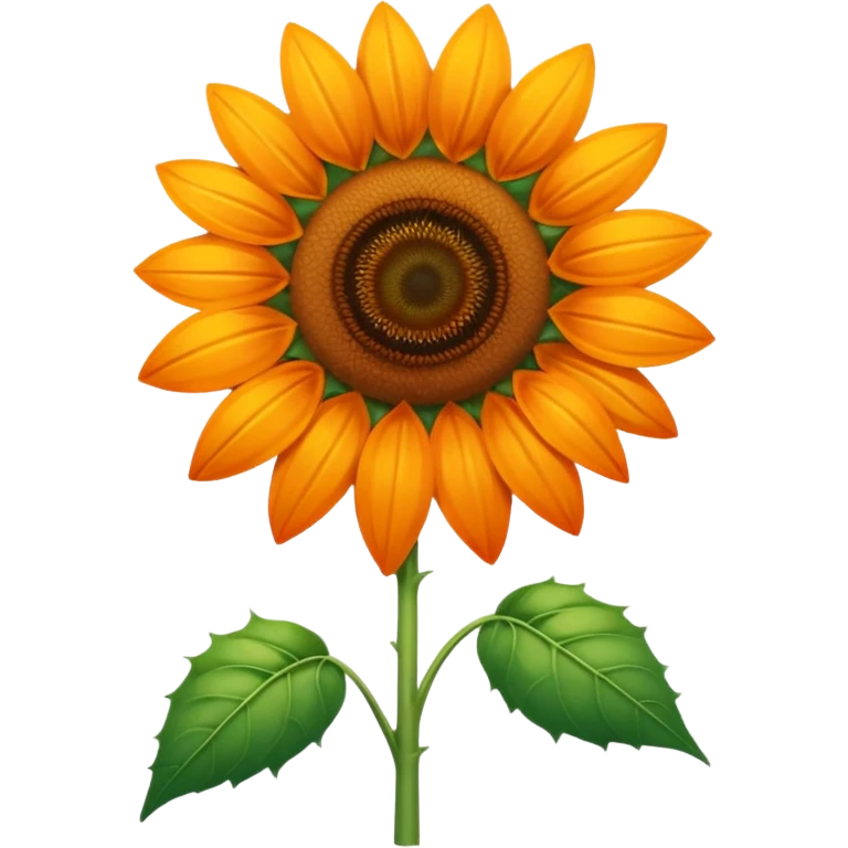 single Vibrant Orange Sunflower
, straight stem emoji