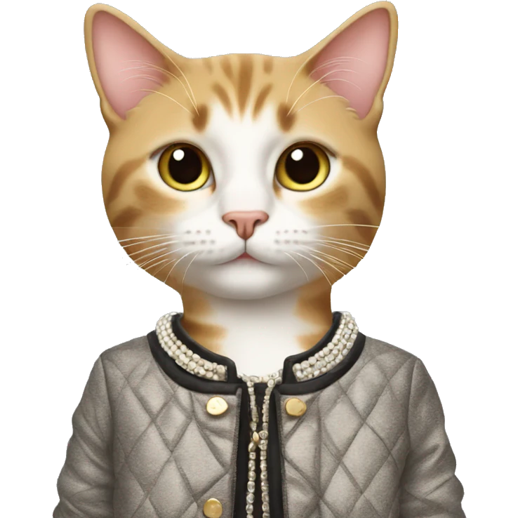 cat with chanel clothes emoji