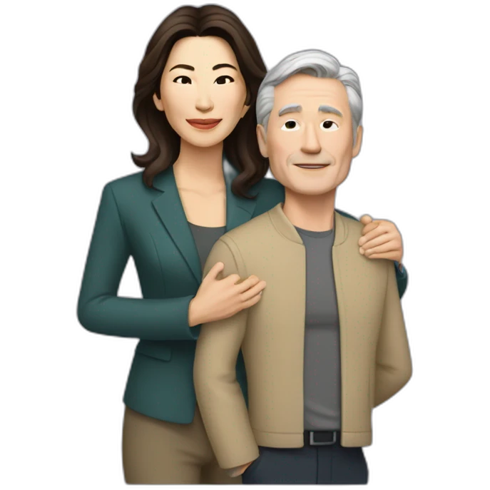 michelle yeoh holding carrying a middle aged white man emoji