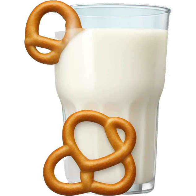 A glass of milk with a pretzel emoji