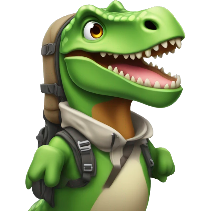 skifahrender dinosauerier emoji