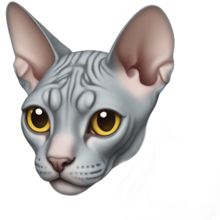 Gray sphynx cat emoji
