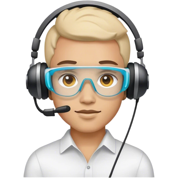 designer with a vision pro head set emoji