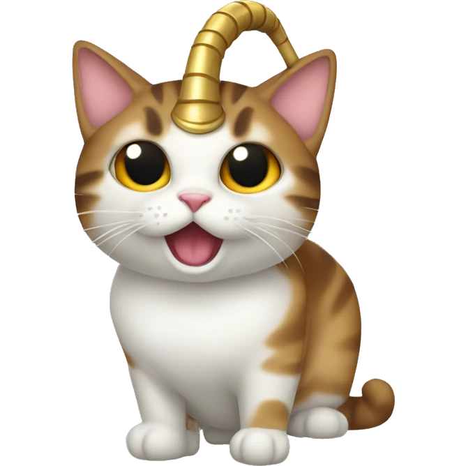 Cat with a horn emoji