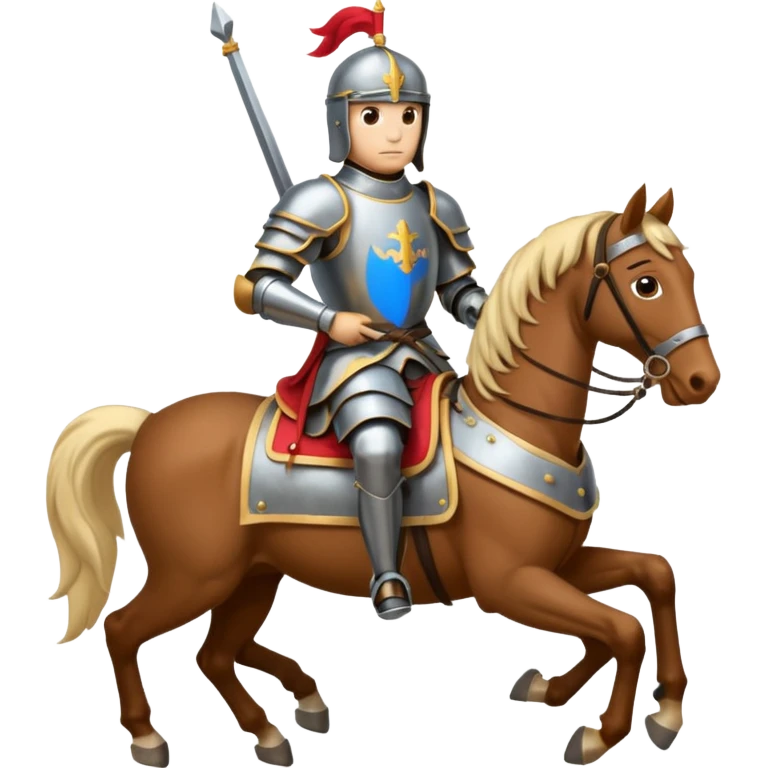 Emoticone Chevalier en armure sur cheval emoji