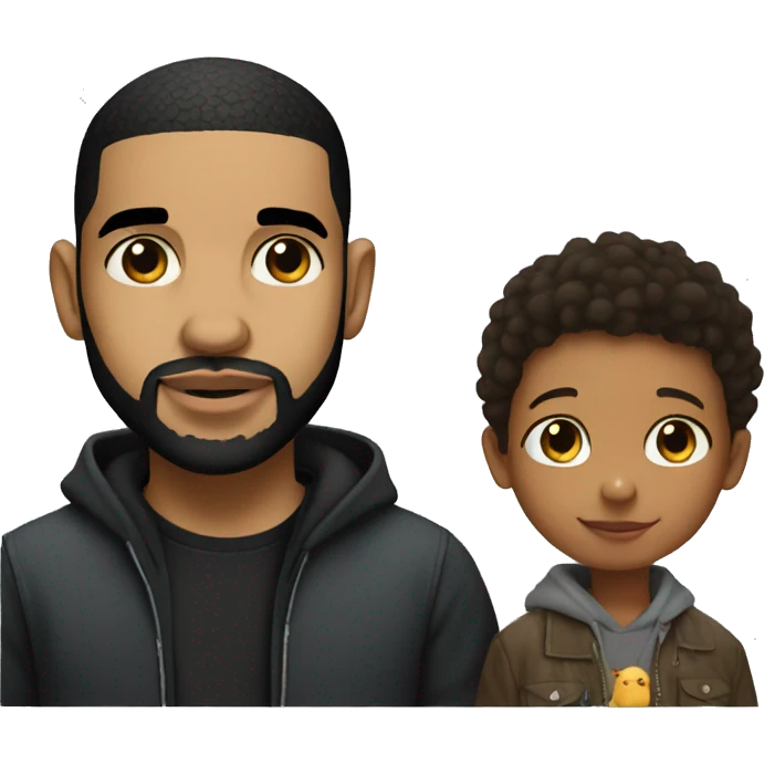 Drake and a kid emoji
