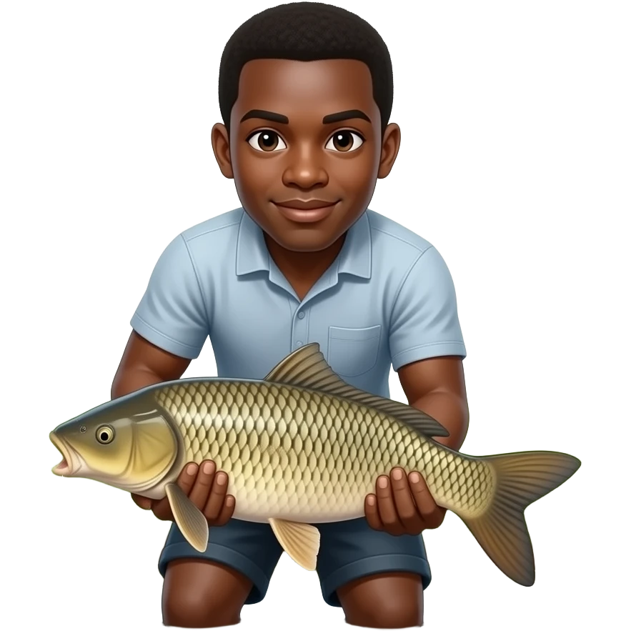 a black guy that fell in the mud with a catfish emoji