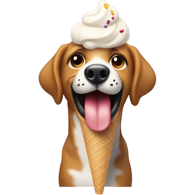 perro comiendo helado emoji