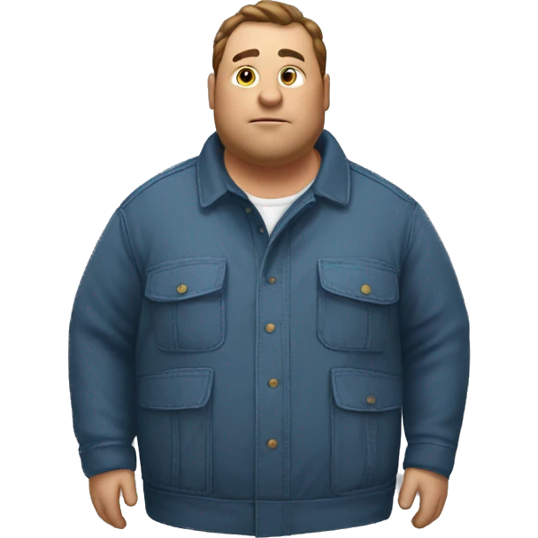Fat man with Napapijri overshirt zoomin emoji