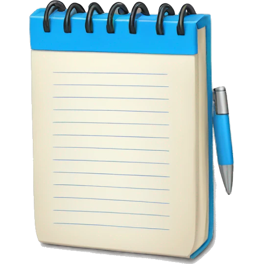 Blue notepad emoji