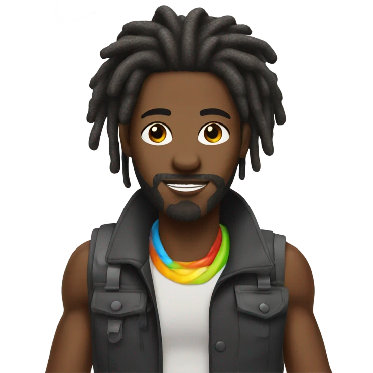 black guy with dreads holding a water gun emoji