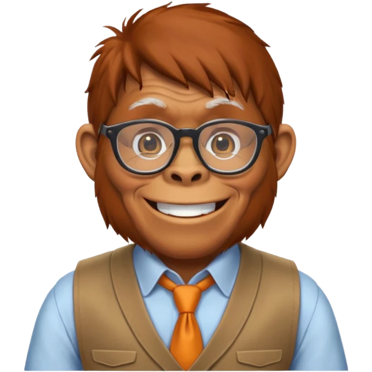 Orangutan secretary, old, glasses, vest emoji