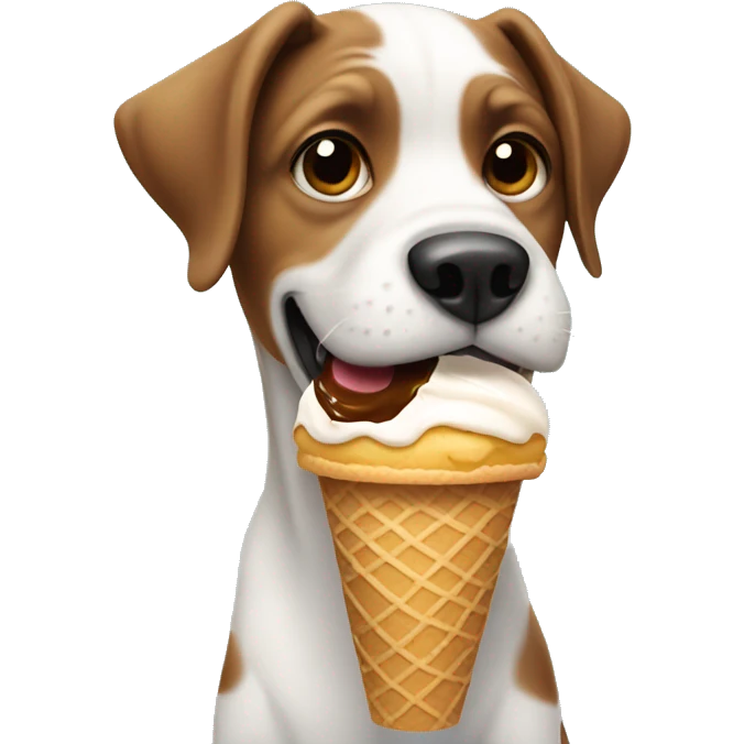 dog eating ice cream emoji