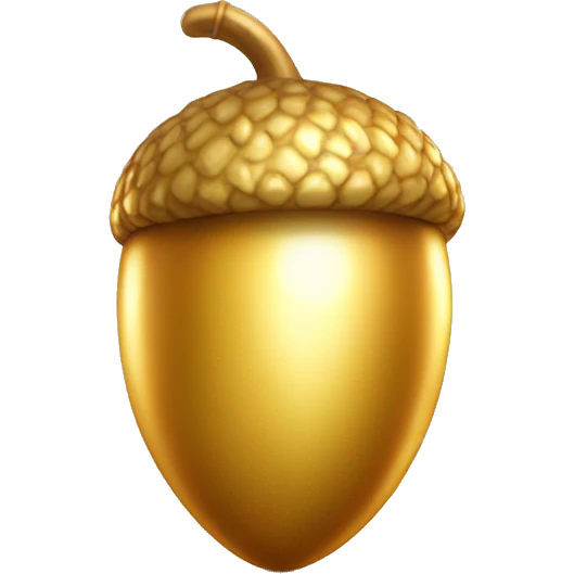 shiny gold Acorn with stem  emoji