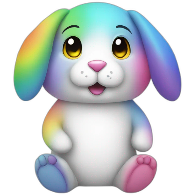 rainbow plush rabbit emoji