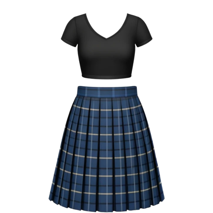 black plaid scottish skirt emoji