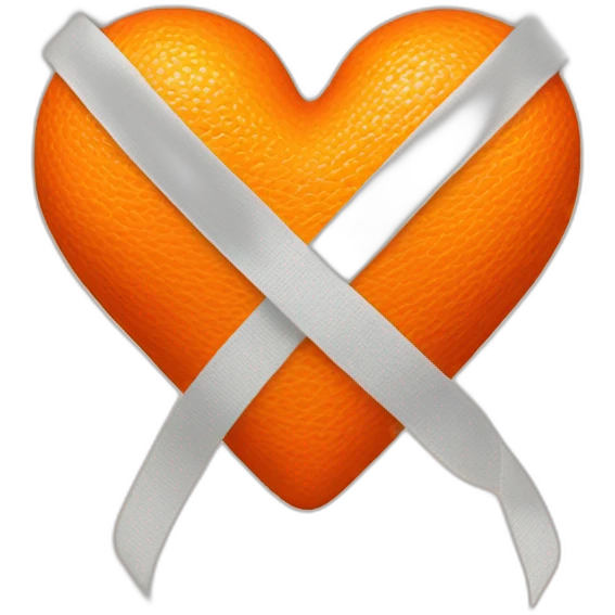 Orange heart with bandage emoji