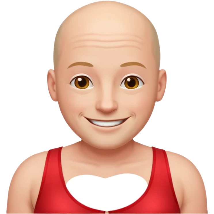BALD MEN WEARING RED BRA  emoji