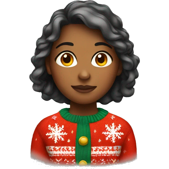 Girl wearing in Christmas sweater  emoji