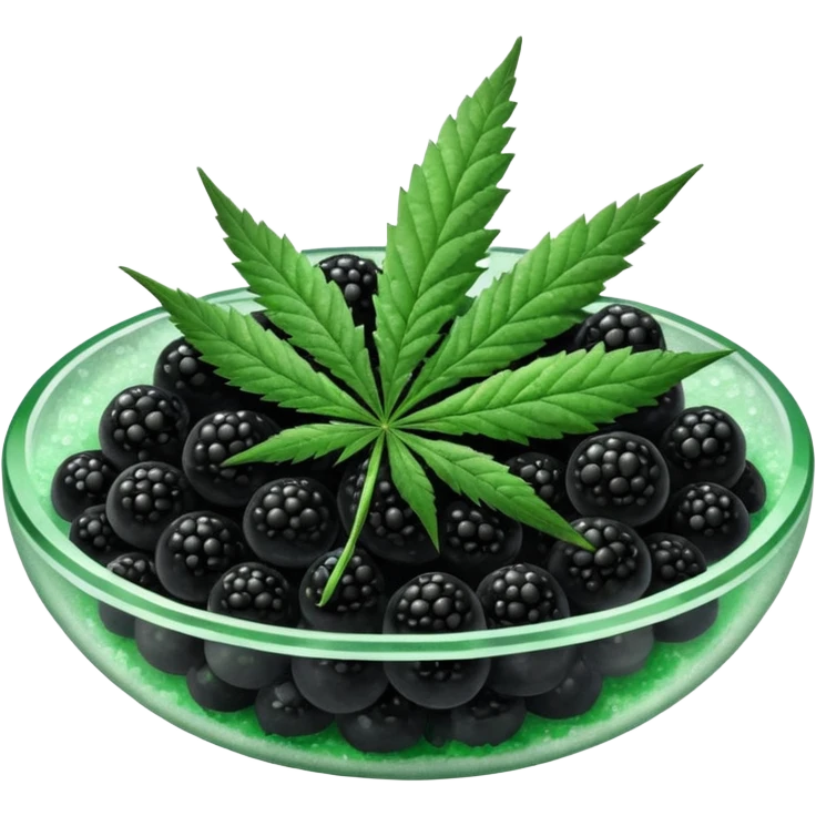 frozen caviar with cannabis leaf emoji