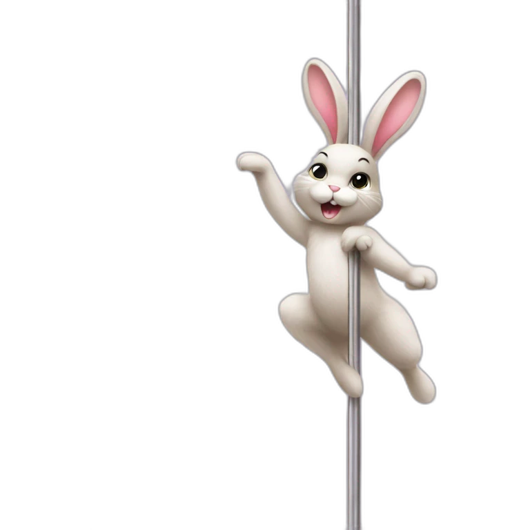 Pole dancing bunny cute emoji