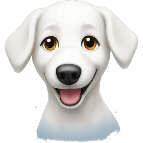 white dog playing in  the snow emoji