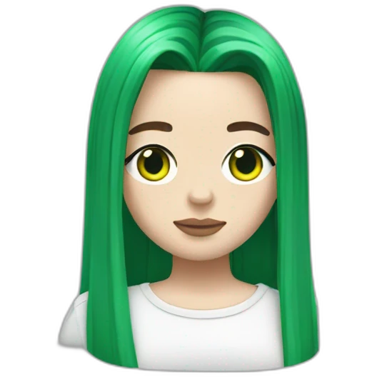 Billie eilish with green and black hair emoji