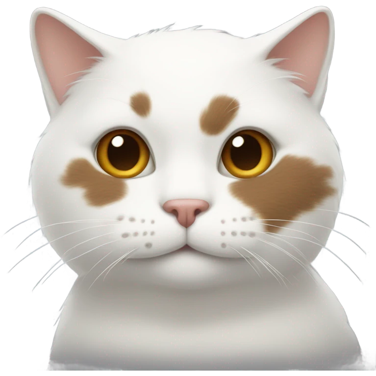 White cat with half brown face emoji