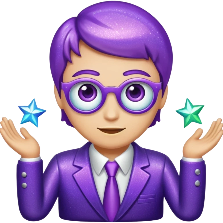 Purple Glitter Symbol of Manager emoji